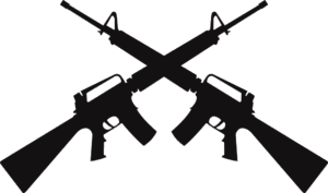 Crossed M-16 Rifles Decal