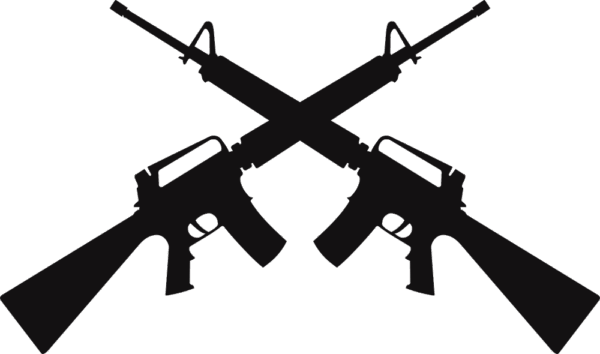 Crossed M-16 Rifles Decal