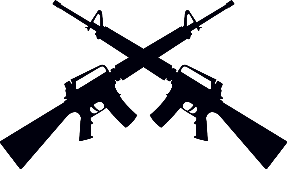 Crossed M-16 Rifles Decal