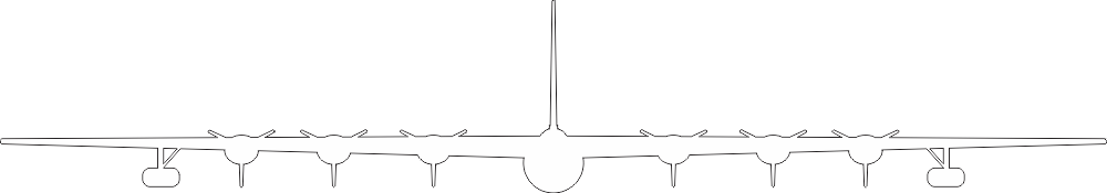 Convair B-36 Peacemaker Silhouette (White) Decal