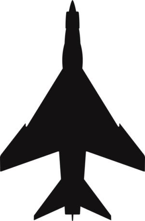 Vought F-8 Crusader Silhouette (Black) Decal
