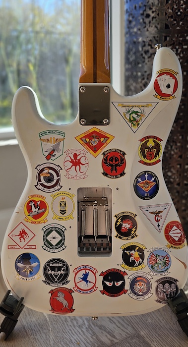 dogs on deployment guitar - back