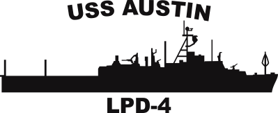 Amphibious Transport Dock LPD, Austin Class Silhouette (Black) Decal ...