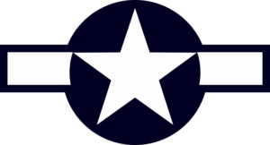 U.S. Aircraft Star WWII (Very Dark blue Stars & Bars w/white) Decal