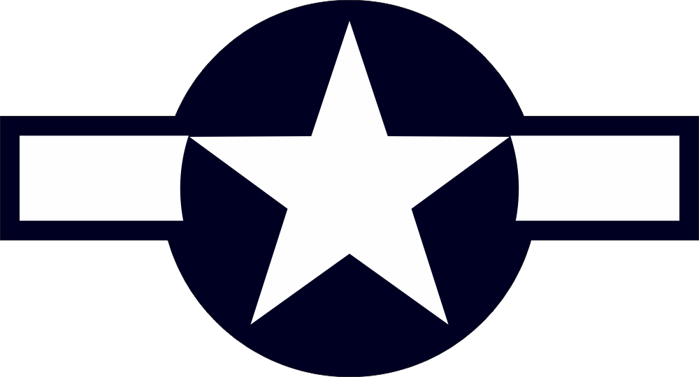 U.S. Aircraft Star WWII (Very Dark blue Stars & Bars w/white) Decal