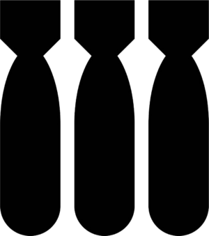 Three Black Bombs Decal