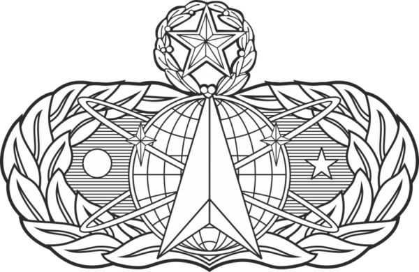 AF Space and Missile Badge - Master (Black/White) Decal
