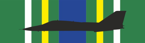 Korea Defense Service Ribbon with F-111 Silhouette Decal