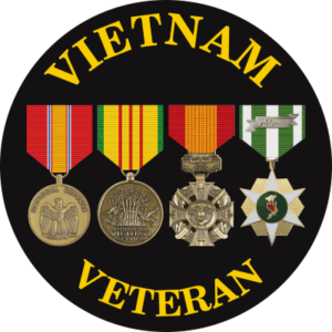 Vietnam Veteran Medals (Black) Decal