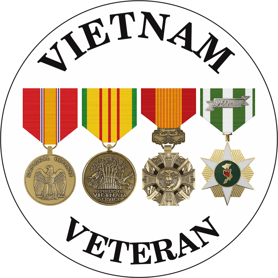 Vietnam Veteran Medals (White) Decal - Military Graphics