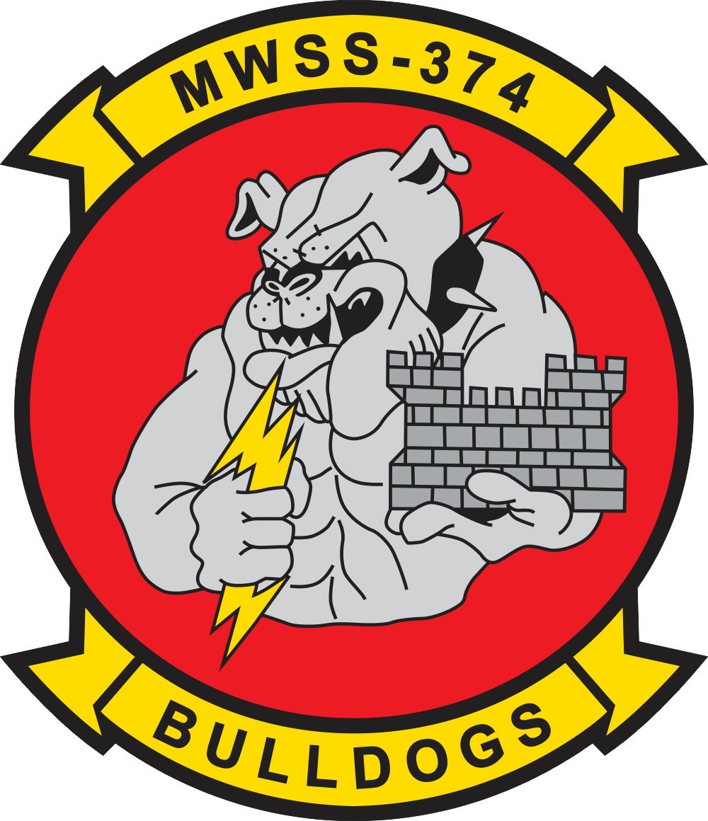 MWSS-374 Marine Wing Support Squadron Bulldogs Decal