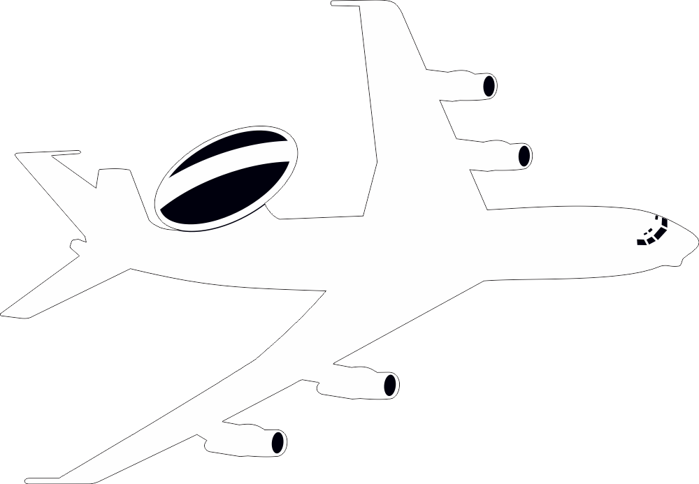 Boeing E-3A Sentry Silhouette (White) Decal