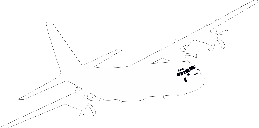 Lockheed EC-130 Commando Solo Silhouette (White) Decal