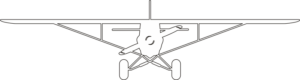 Piper Super Cub Silhouette (White) Decal