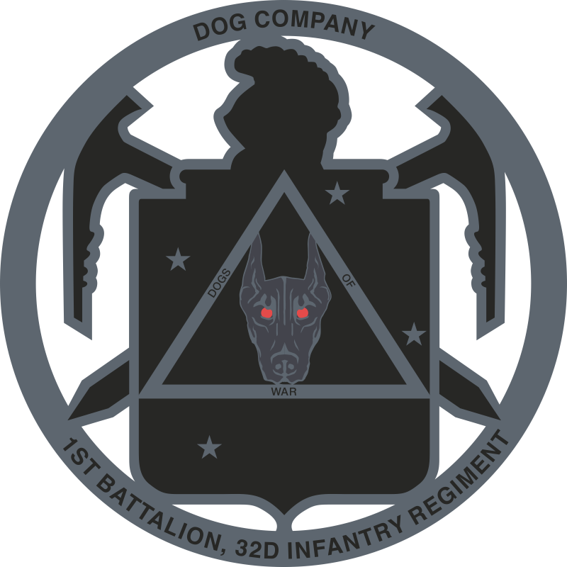 1st Battalion 32nd Regiment Dog Company Decal