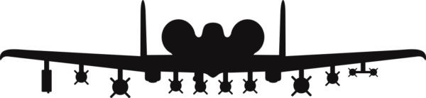 Fairchild Republic A-10 Thunderbolt "Warthog" Silhouette (Black) Decal