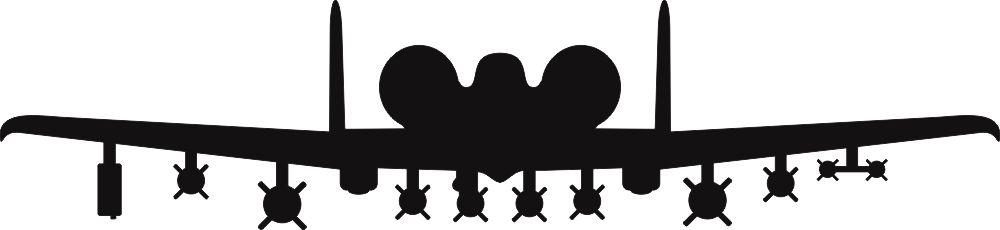 Fairchild Republic A-10 Thunderbolt “Warthog” Silhouette (Black) Decal