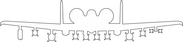 Fairchild Republic A-10 Thunderbolt "Warthog" Silhouette (White) Decal
