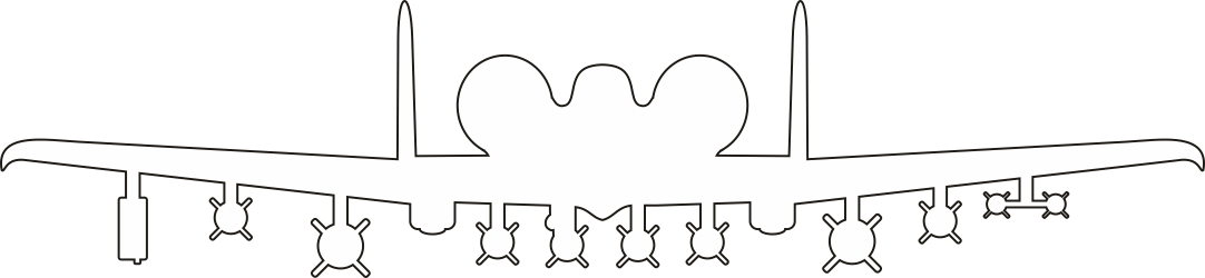 Fairchild Republic A-10 Thunderbolt “Warthog” Silhouette (White) Decal