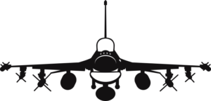 General Dynamics F-16 Fighting Falcon Silhouette - Front View (Black) Decal