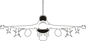 General Dynamics F-16 Fighting Falcon Silhouette - Front View (White) Decal