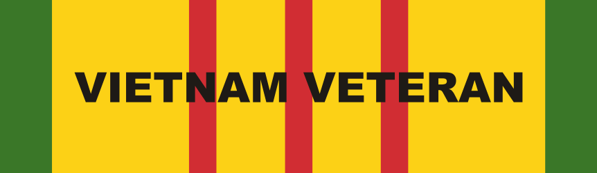 Vietnam Ribbon with Veteran Text Decal