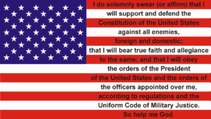 50 Star American Flag Oath of Enlistment Decal