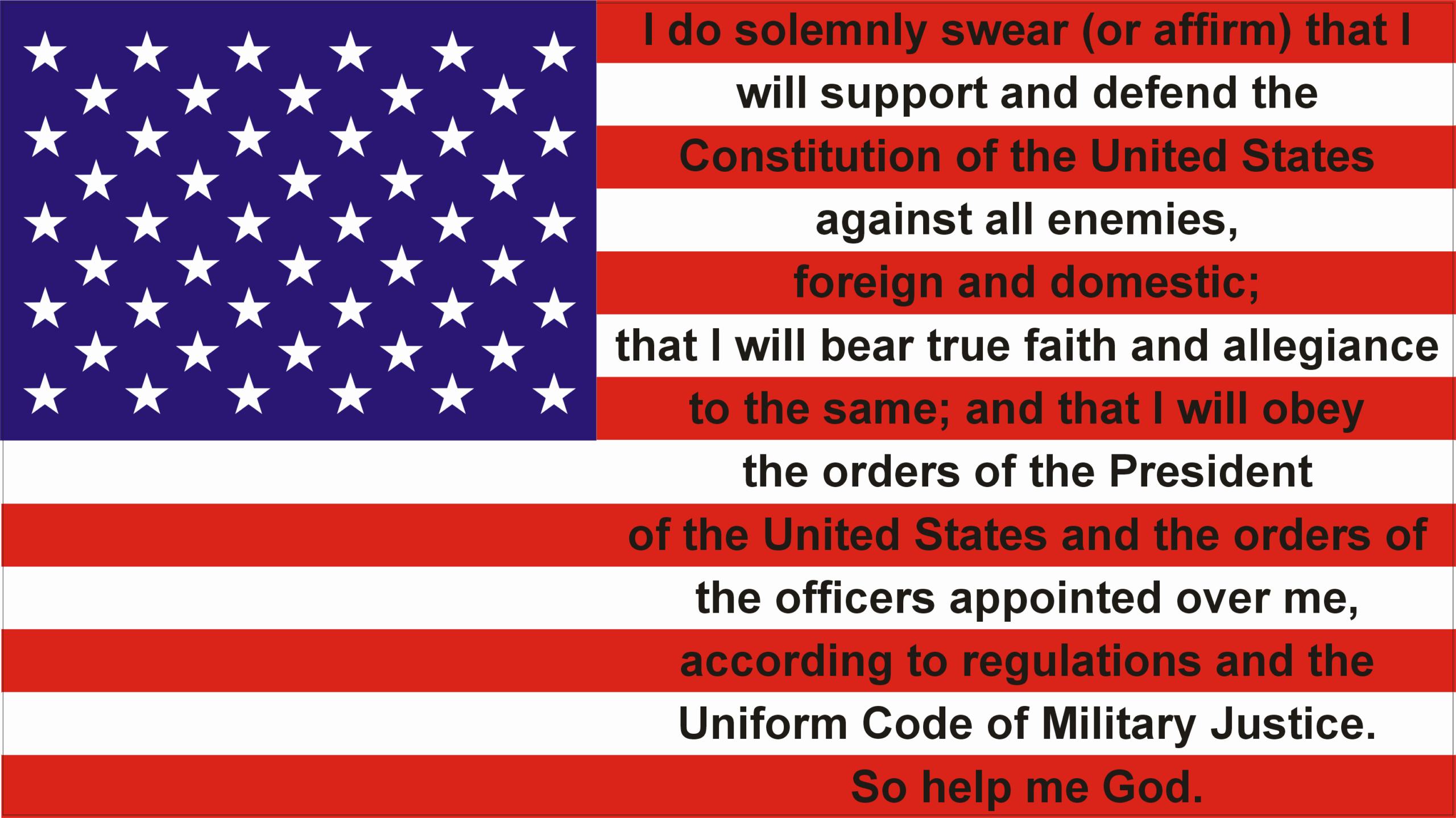 50 Star American Flag Oath of Enlistment Decal