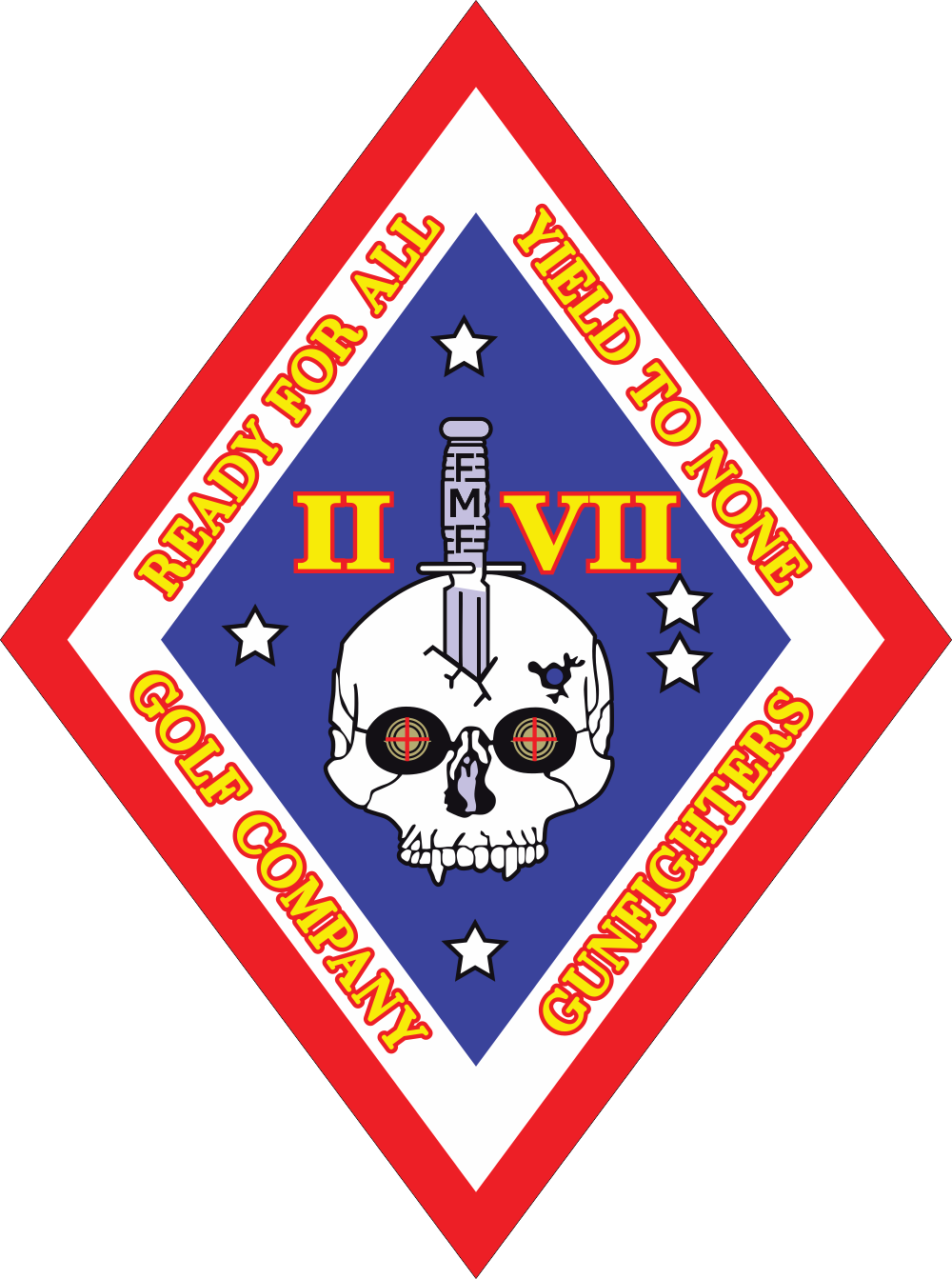 2nd Battalion 7th Marines Golf Company Gunfighters Decal